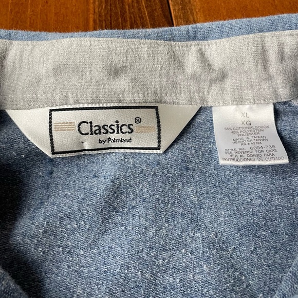 Vintage Classics by Palmland Blue and Grey Rugby Polo Sweatshirt - Picture 3 of 4